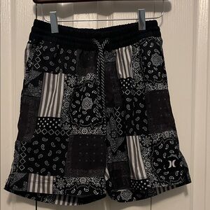 Men’s Hurley black and white swim trunks. Size Small